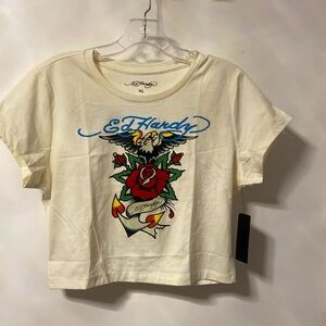 ED HARDY Fitted Cropped Tee NWT